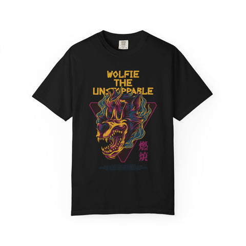 Fierce Wolfie The Unstoppable Graphic Design T-Shirt