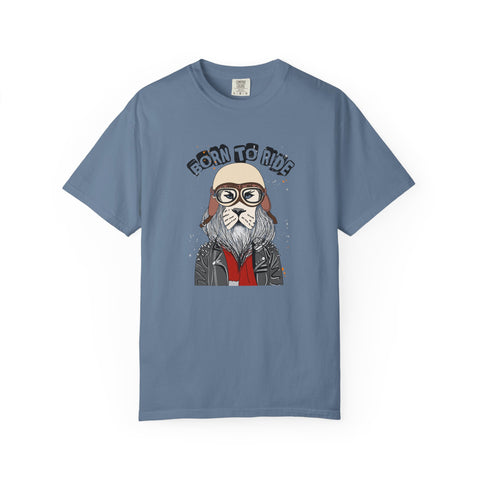 Born To Ride Dog Pilot Style Motorcycle Rider T-Shirt