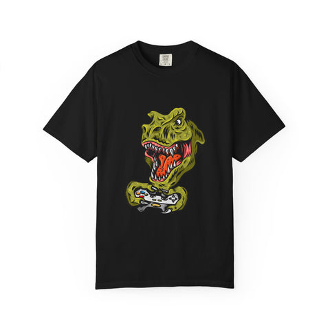 Dino Gamer Rex with Controller Video Game Fan T-Shirt