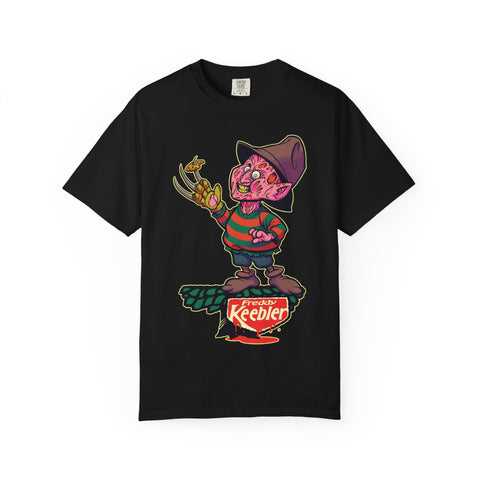 Elf Cookie Elm Street Tee - Spooky Holiday Horror Shirt