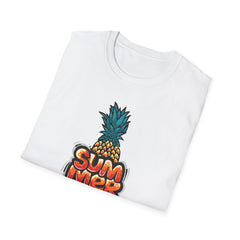 Bold Pineapple Print Tee - Summer Vibes Tropical Graphic