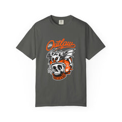 Outlaw Skull with Bat Rider Life To Ride Graphic T-Shirt