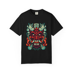 Oni Mask Shirt - Japanese Demon Tee for Horror Culture Fans