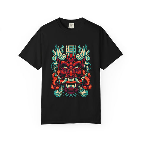 Oni Mask Shirt - Japanese Demon Tee for Horror Culture Fans
