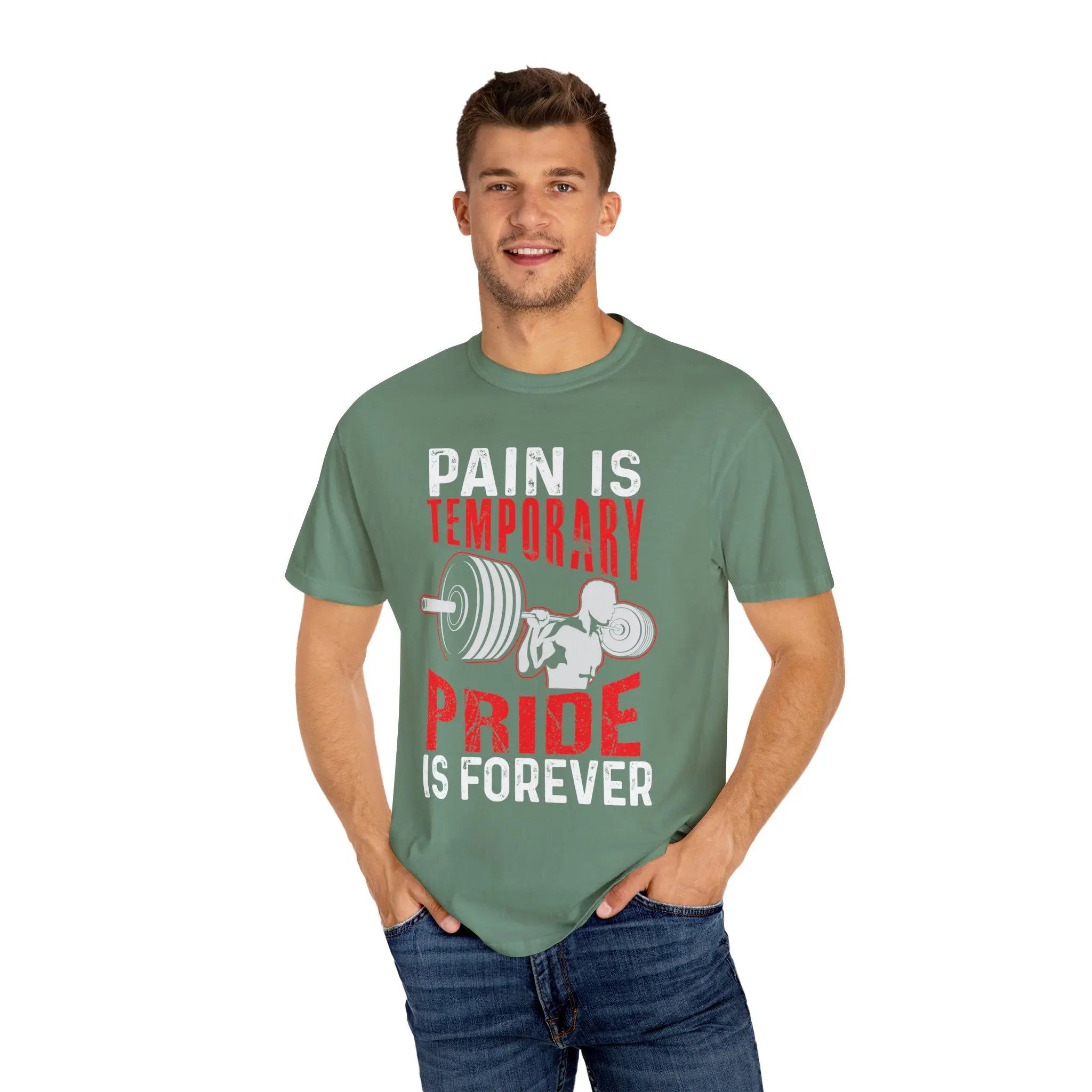 Motivational T-Shirt – Pain is Temporary Pride Forever Printify