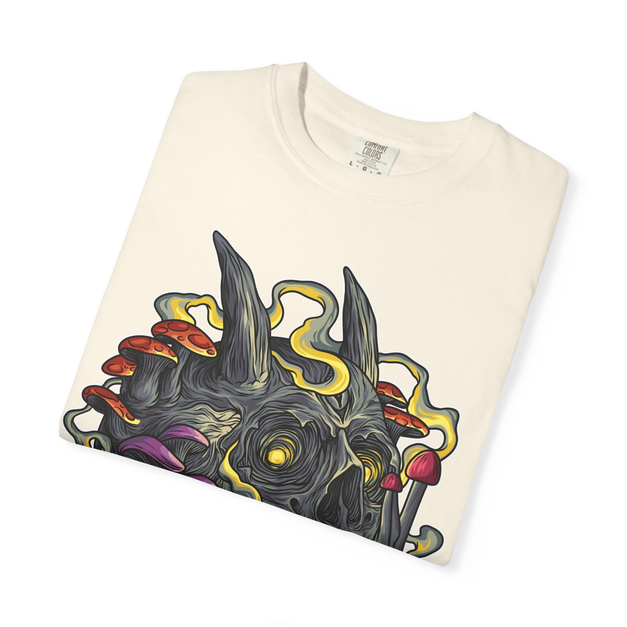 Gothic Mushroom Tee - Horned Skull Deathcore Shirt Gift - Sinful Threads