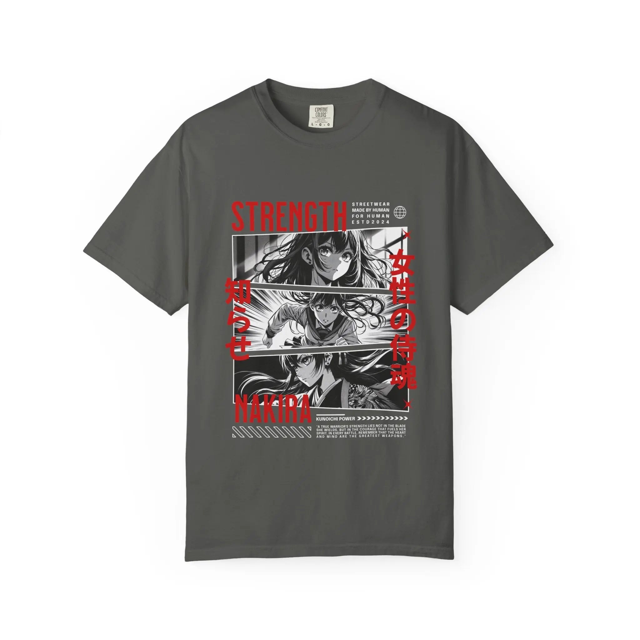 Strength Manga Tee - Cool Girl Samurai - Warrior Gift - Sinful Threads