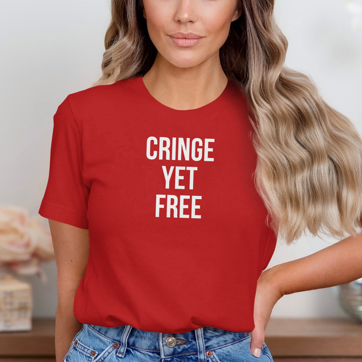 Cringe Yet Free Graphic Statement Tee Shirt product