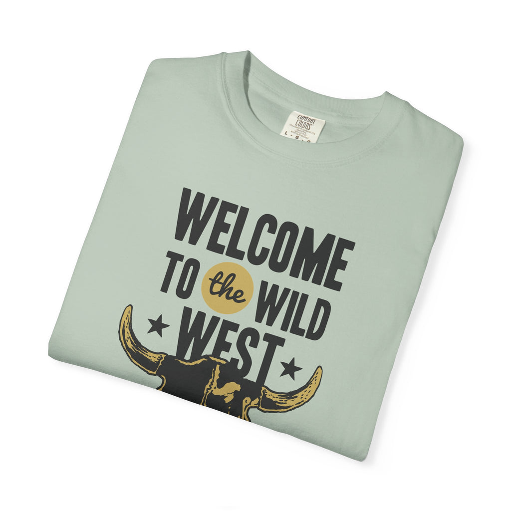 Welcome To The Wild West Graphic Design Bull T-Shirt - Sinful Threads