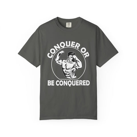 Conquer Fitness Motivation Graphic T-Shirt - Victory Design
