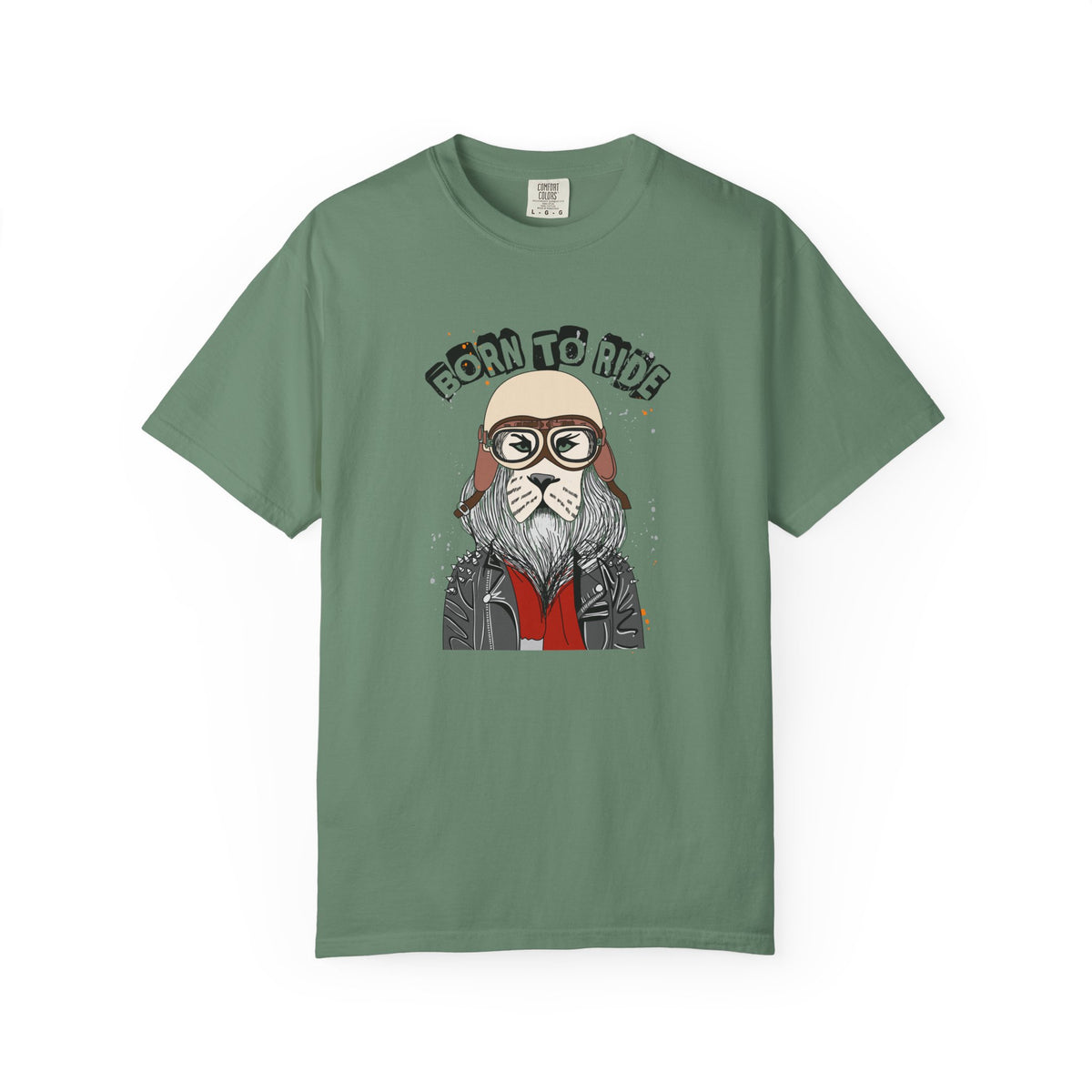 Born To Ride Dog Pilot Style Motorcycle Rider T-Shirt