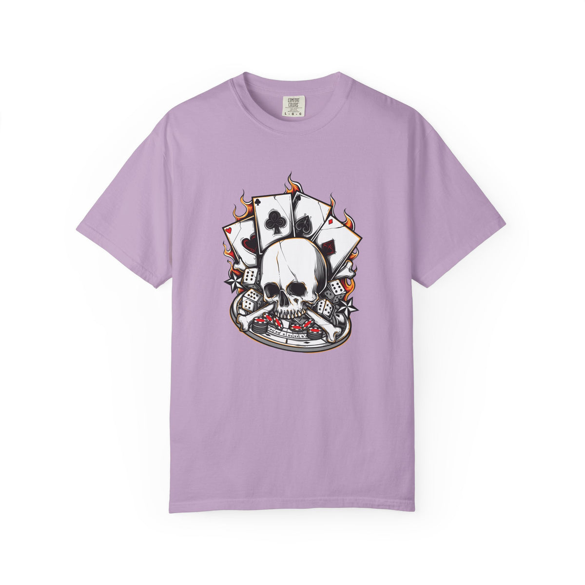 Skull Playing Cards Dice Gambling Casino Design T-Shirt