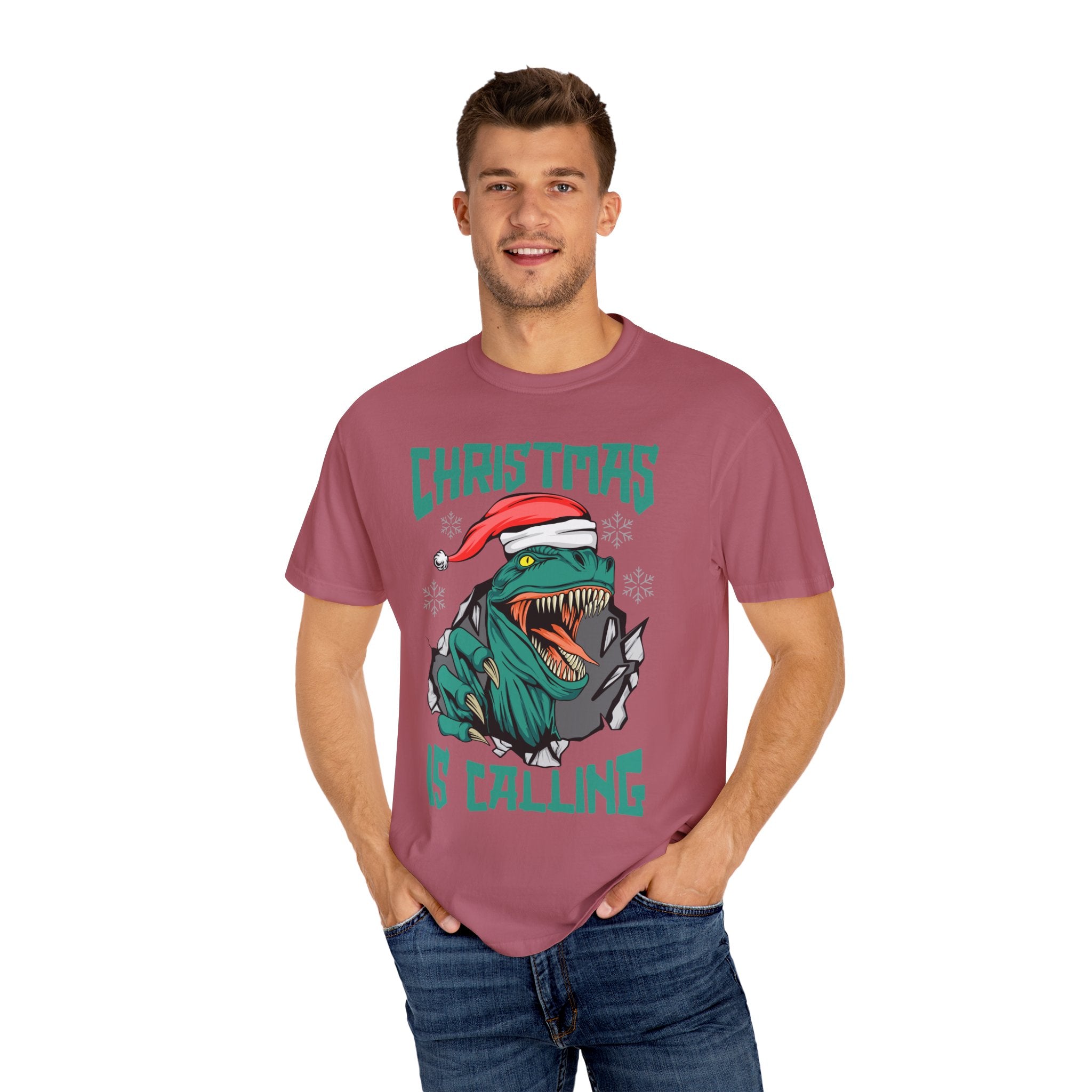 Santa T Rex Tee - Funny Dino Shirt - Christmas Holiday Gift - Sinful Threads