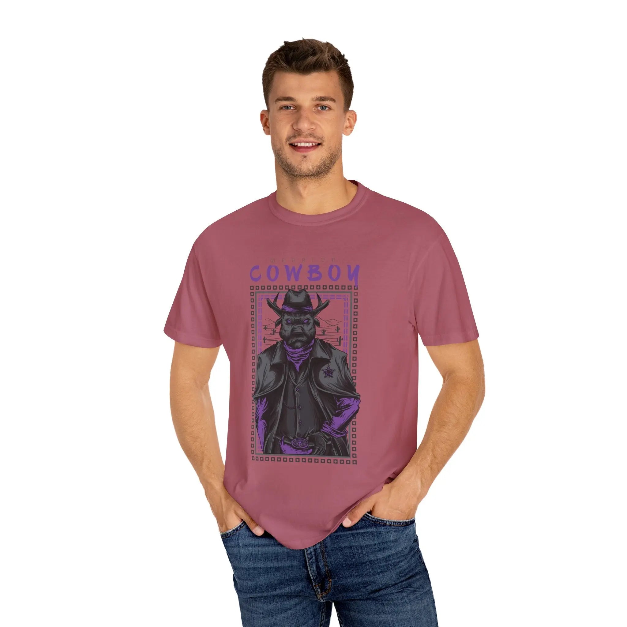 Warrior Cowboy Graphic Unisex Relaxed Fit T-Shirt - Sinful Threads