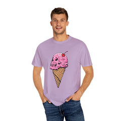 Skull Ice Cream Art With Cherry On Top Design T-Shirt