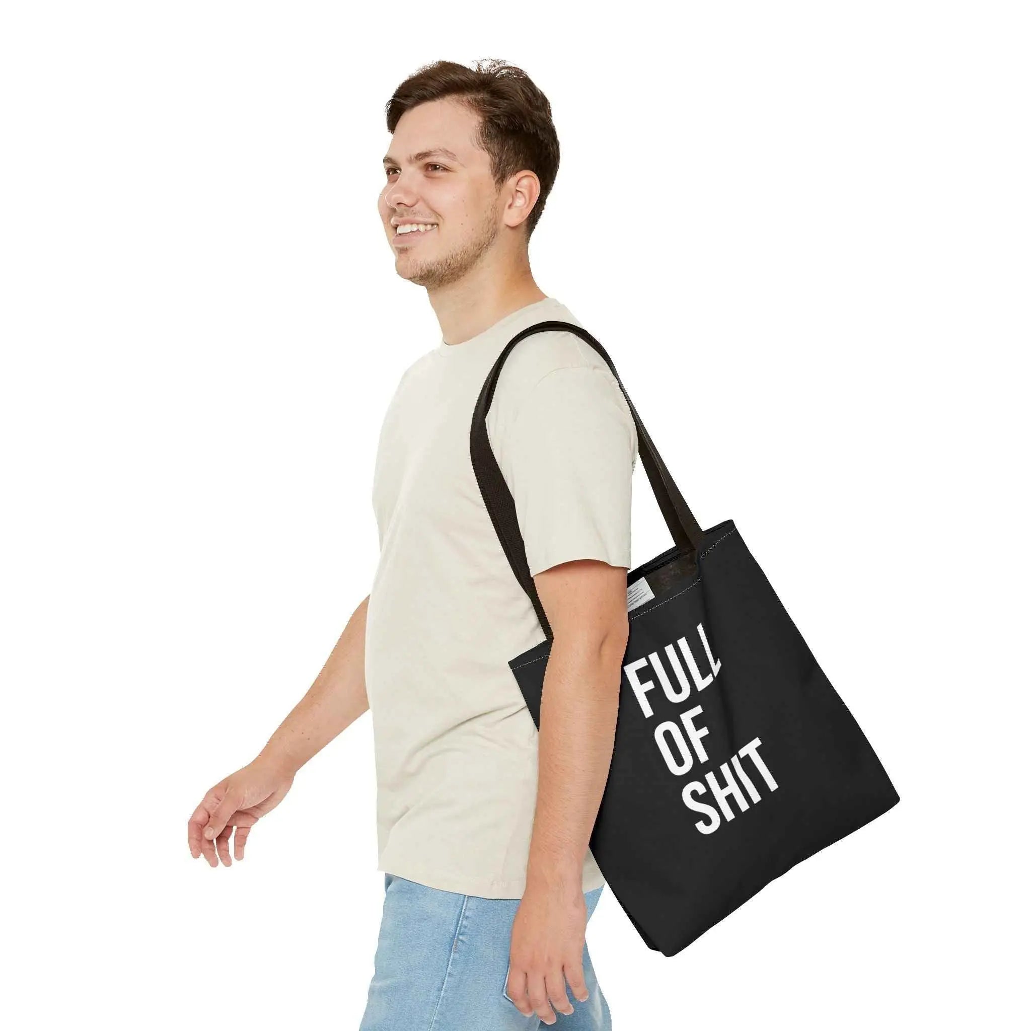 Sarcastic Canvas Tote Bag - Full Of Shit Funny Quote