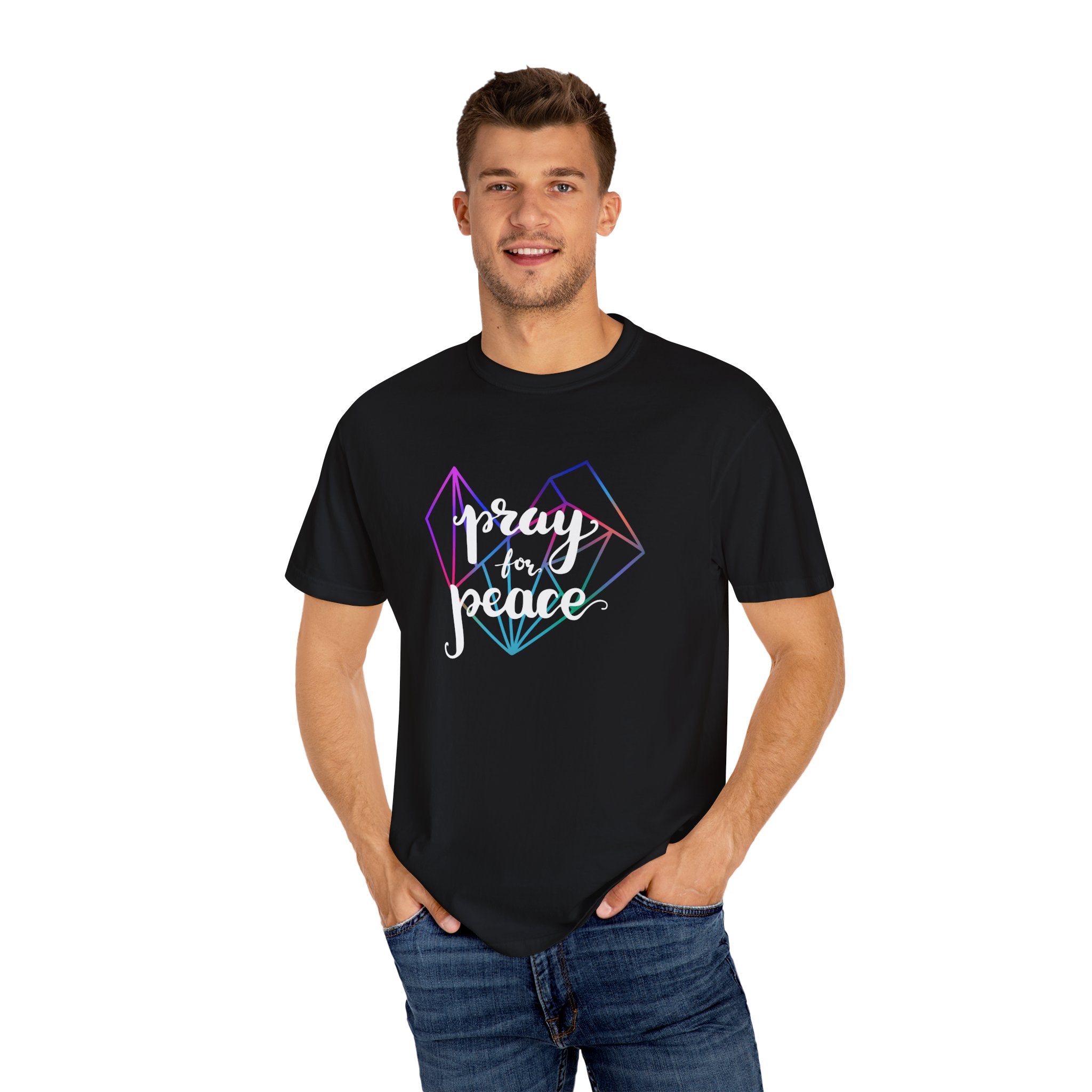 Peace Graphic Tee - Pray For Peace Shirt - Geometric Gift - Sinful Threads