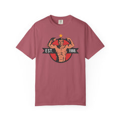 Vintage Bodybuilder Star Emblem Shirt - 1988 Retro Fitness Tee