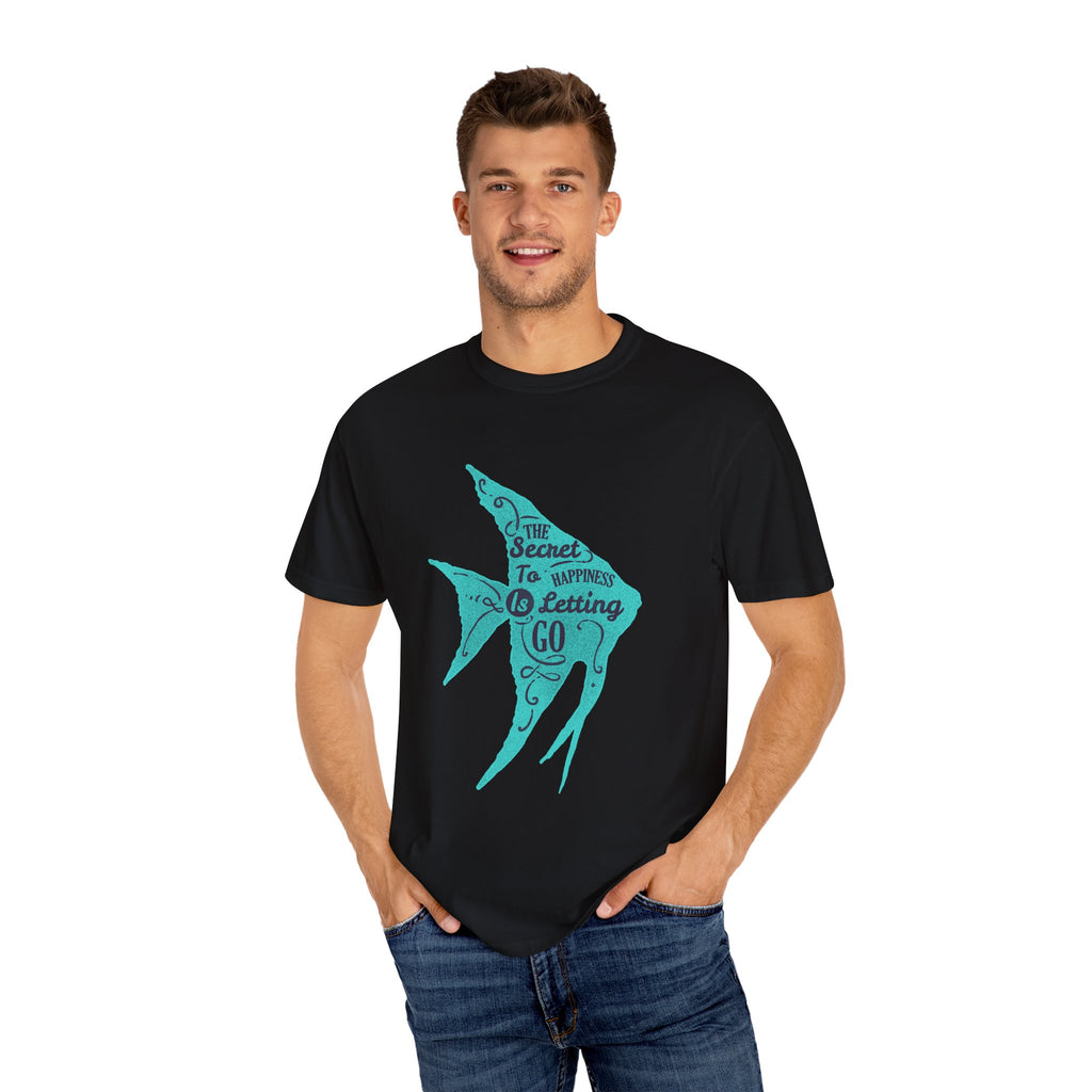 The Secret To Happiness Is Letting Go Fish Art T-Shirt - Sinful Threads