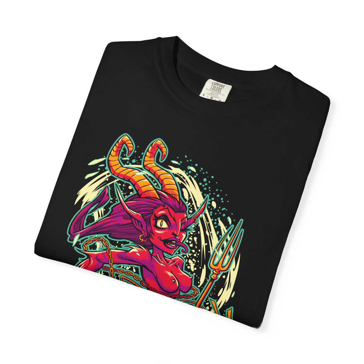 Female Krampus T-Shirt - Cute She Devil Cartoon Tee