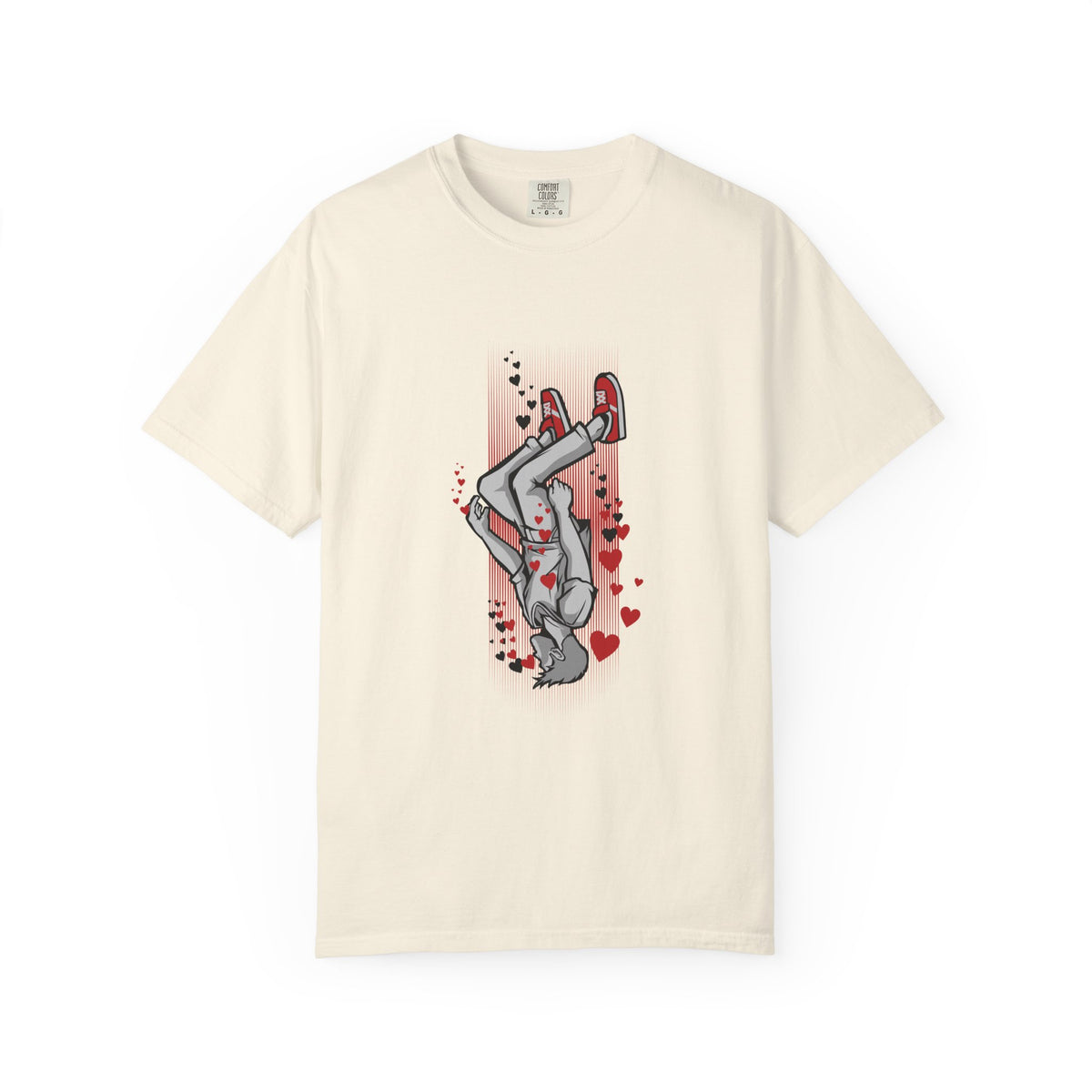 Upside Down Man with Hearts Valentines Style T-Shirt - Sinful Threads