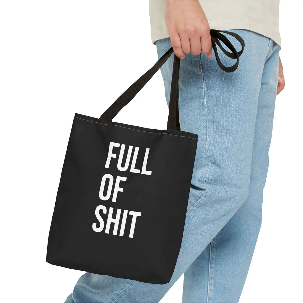 Sarcastic Canvas Tote Bag - Full Of Shit Funny Quote