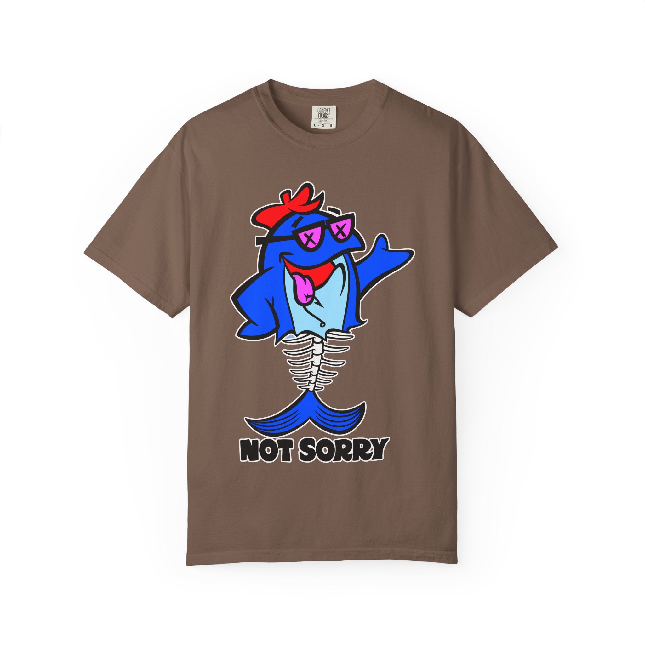 Funny Shark Shirt - Not Sorry Skeleton Design Tee - Sinful Threads