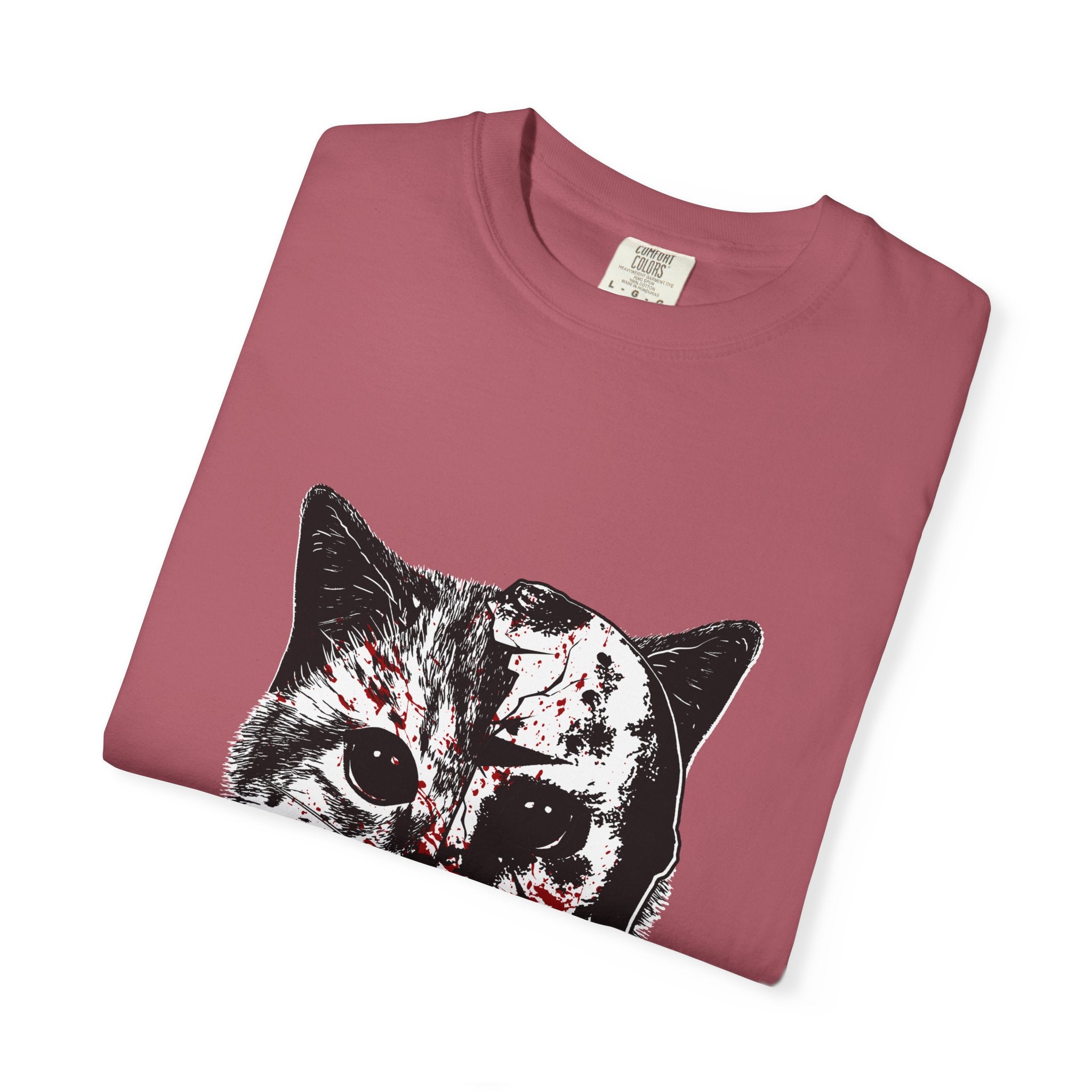 Horror Cat Tee - Spooky Jason Kitty - Friday 13th Shirt - Sinful Threads