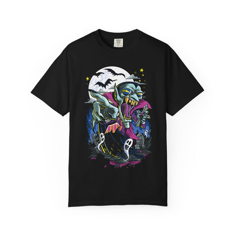 Cartoon Dracula Tee - Funny Vampire Colorful Graphic Shirt