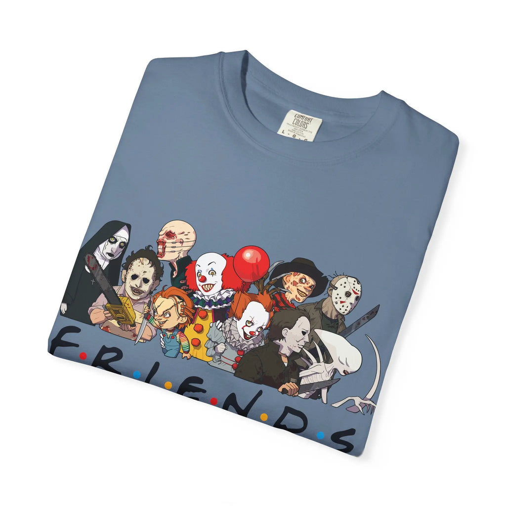 Horror Friends Parody Tee - 80s Villain Mashup Gift Shirt - Sinful Threads