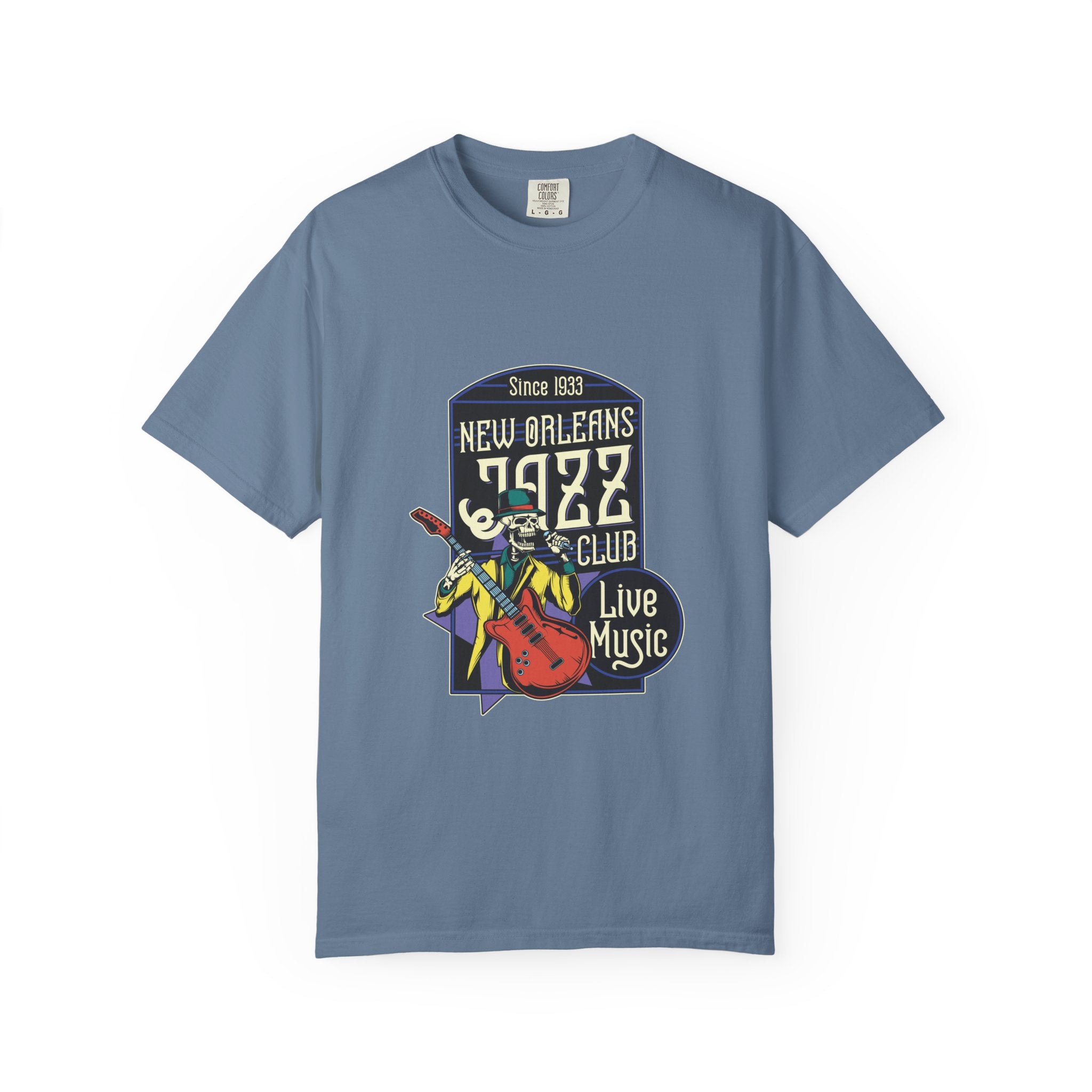 New Orleans Jazz Shirt - Jazz Club Skull Tee, NOLA Music Gift - Sinful Threads