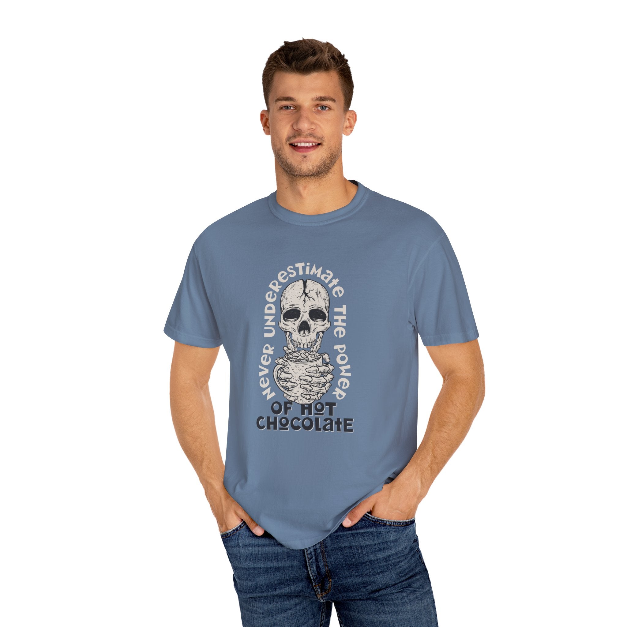 Spooky Skeleton Shirt - Hot Chocolate Humor - Funny Skull Tee - Sinful Threads