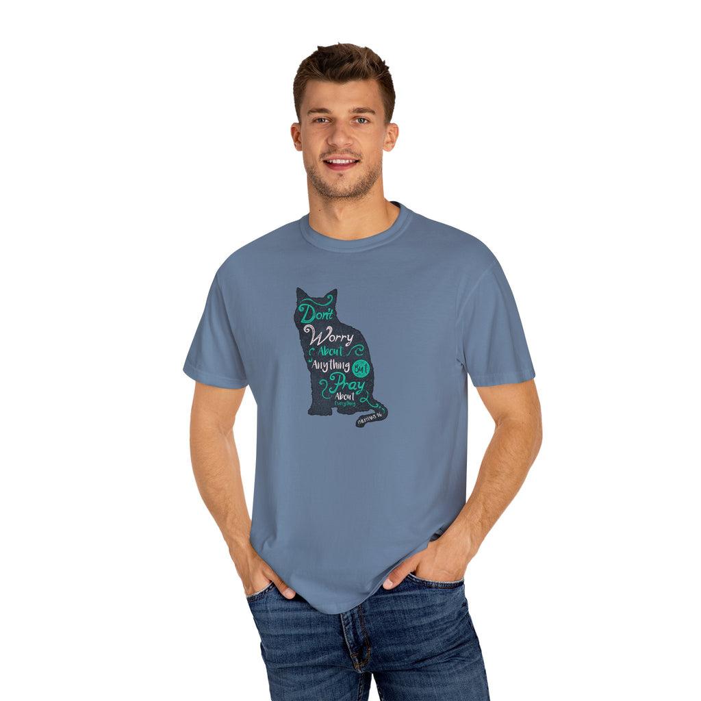 Don't Worry About Anything But Pray Christian Cat T-Shirt - Sinful Threads