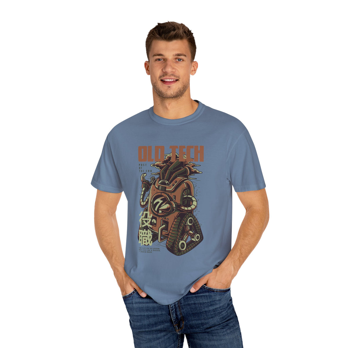 Retro Old Tech Post Of The End Robot Illustration T-Shirt