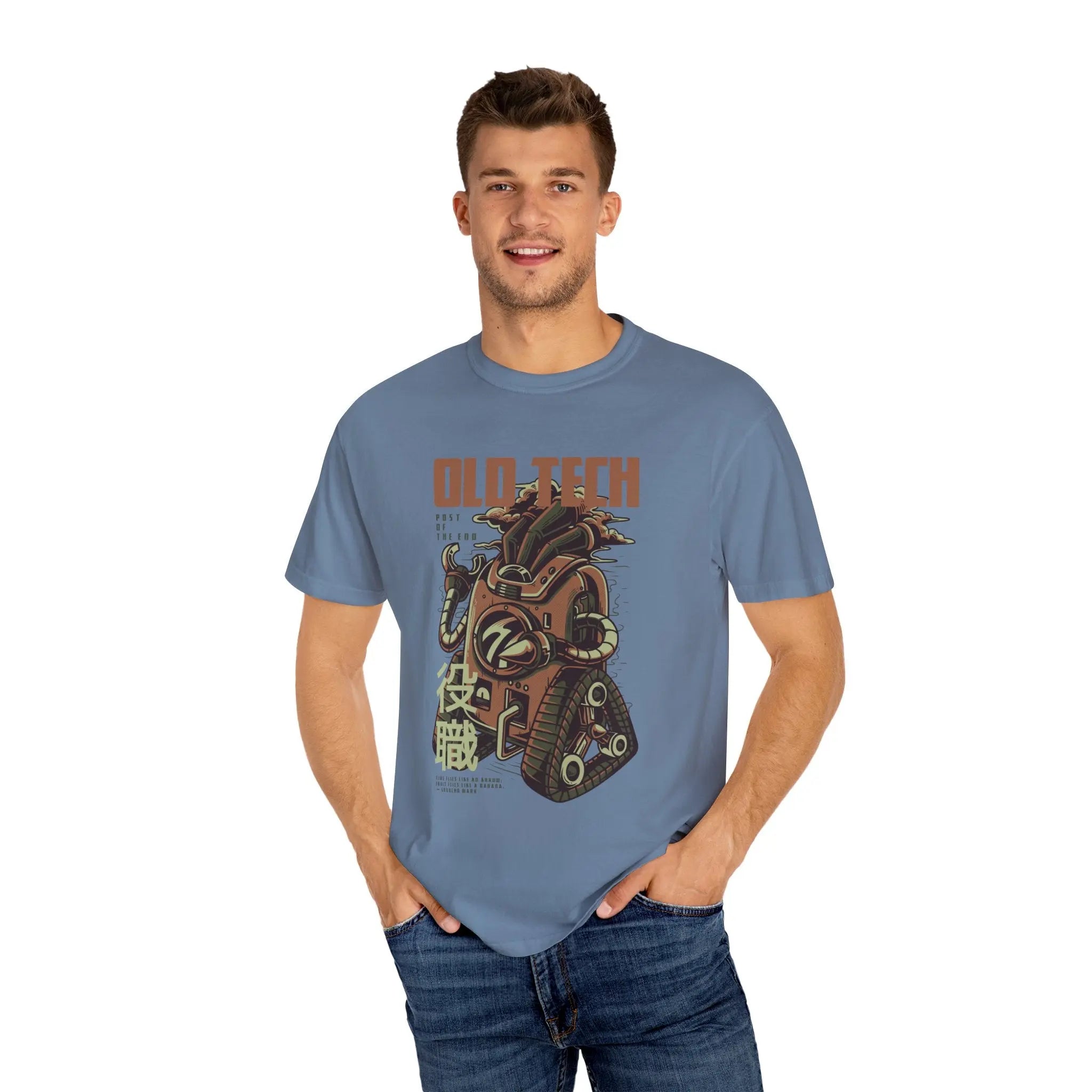 Retro Old Tech Post Of The End Robot Illustration T-Shirt - Sinful Threads