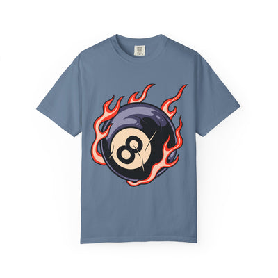 Billiards Player Shirt - Flaming Eight Ball - Pool Player Gift - Sinful Threads