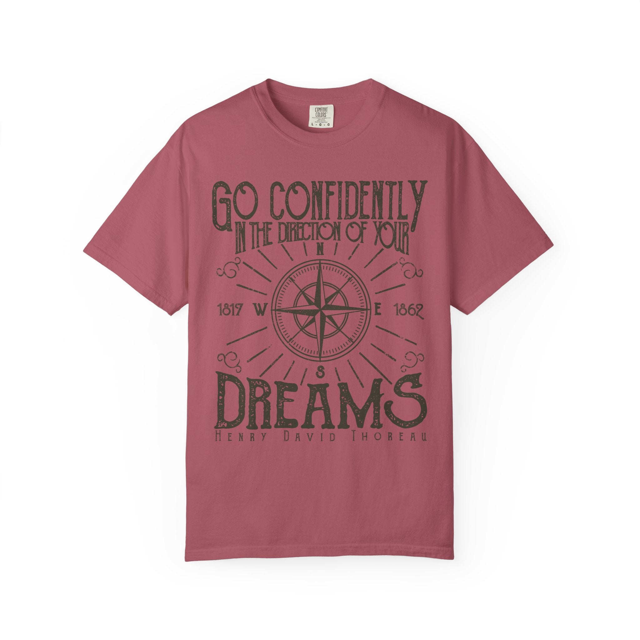Go Confidently Dreams Henry David Thoreau Design T-Shirt - Sinful Threads