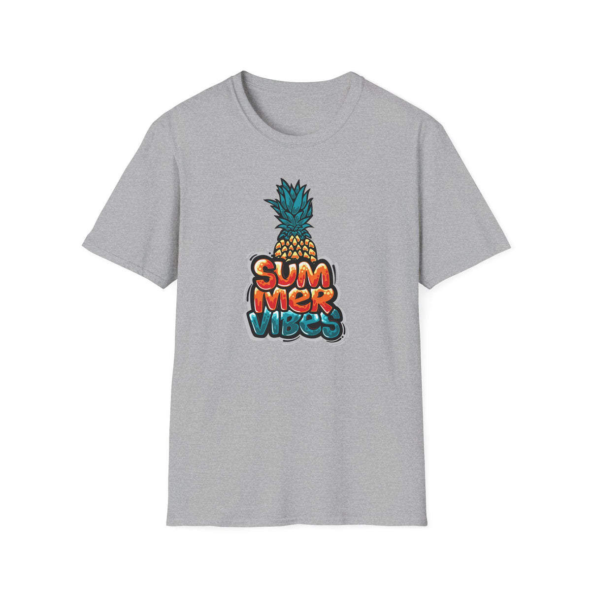 Bold Pineapple Print Tee - Summer Vibes Tropical Graphic