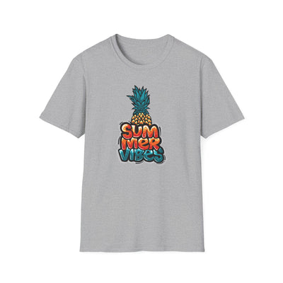 Bold Pineapple Print Tee - Summer Vibes Tropical Graphic - Sinful Threads