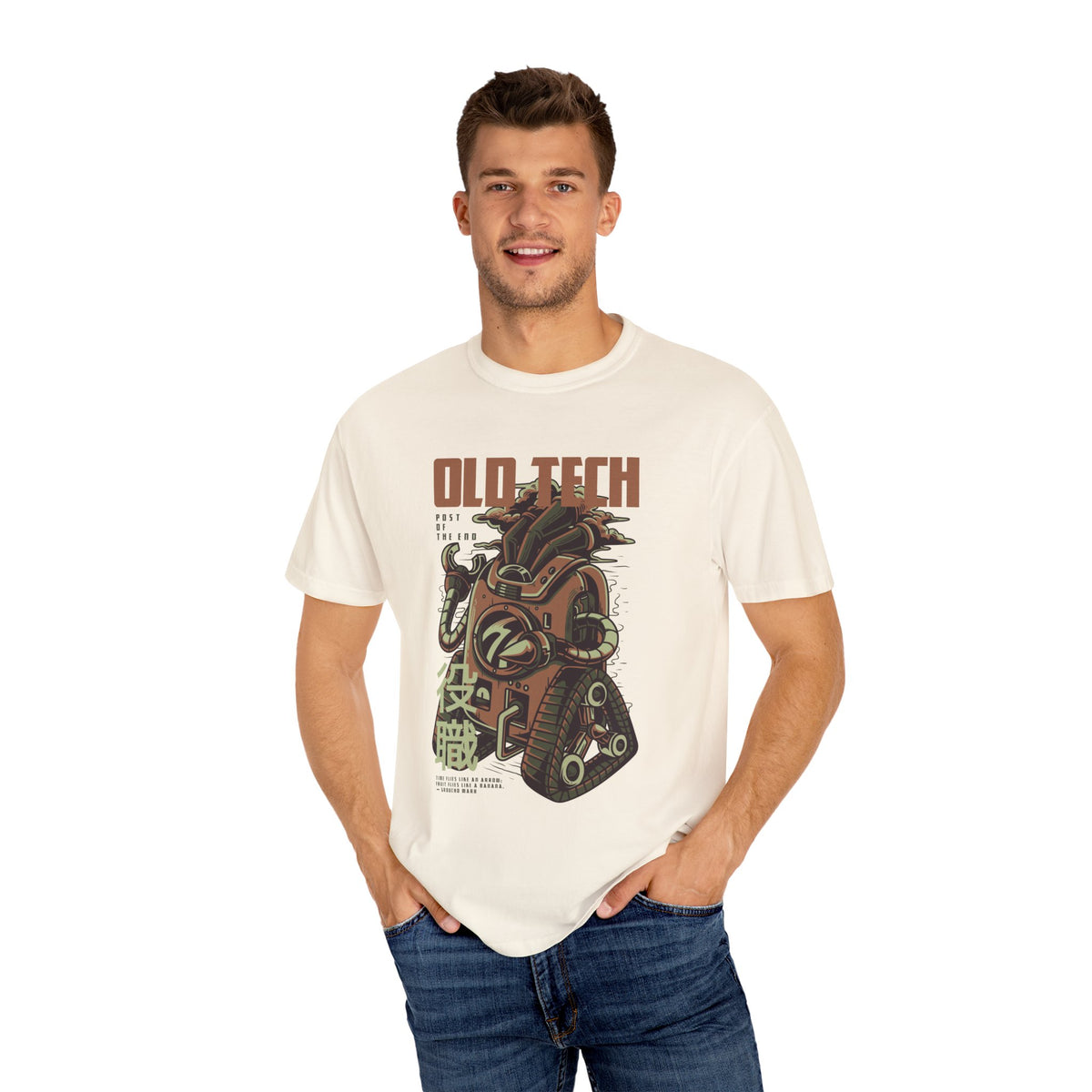 Retro Old Tech Post Of The End Robot Illustration T-Shirt