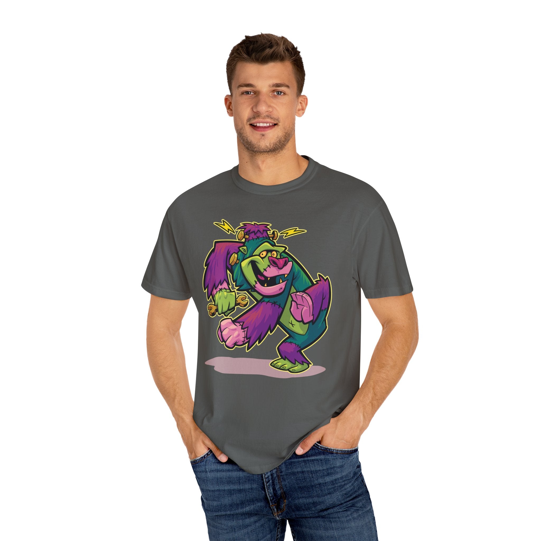 Monster Mashup Tee - King Kong Frankenstein Cartoon Design - Sinful Threads