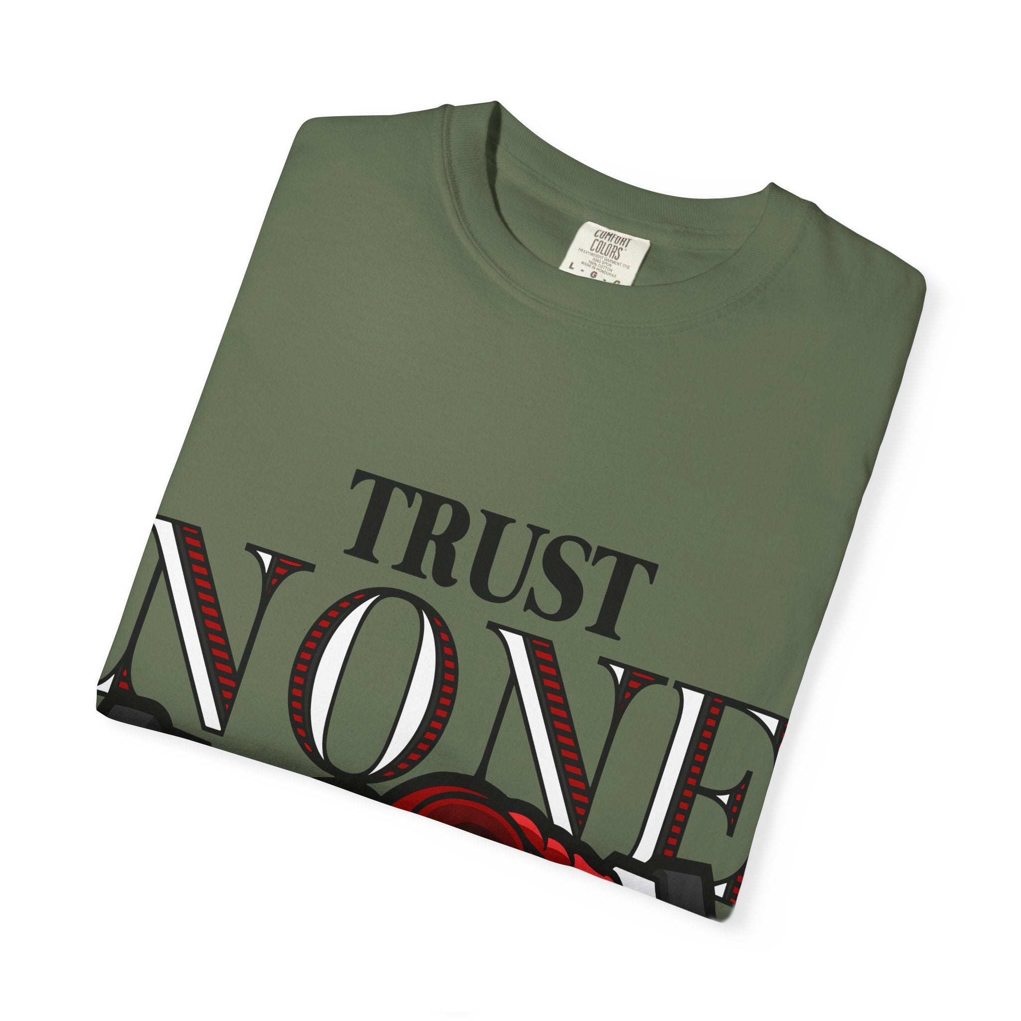 Trust None Tee – Snake Handshake Dark Streetwear - Sinful Threads
