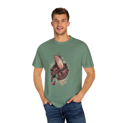 Pray Hard Hands With Ribbon Graphic Religious Art T-Shirt - Sinful Threads
