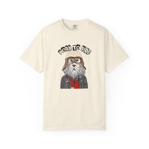 Born To Ride Dog Pilot Style Motorcycle Rider T-Shirt