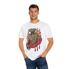Money Bag Shirt - Devil's Hand Flaming Dollar Tattoo Tee