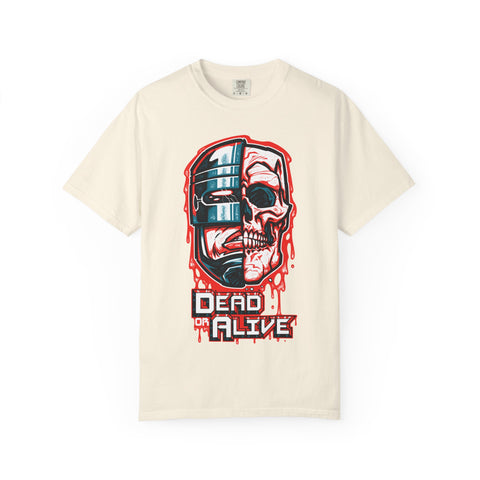 Robocop Dead or Alive Shirt with Robot Skull Design
