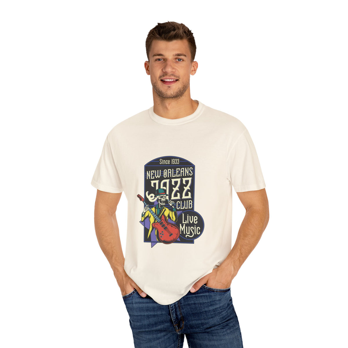 New Orleans Jazz Shirt - Jazz Club Skull Tee, NOLA Music Gift