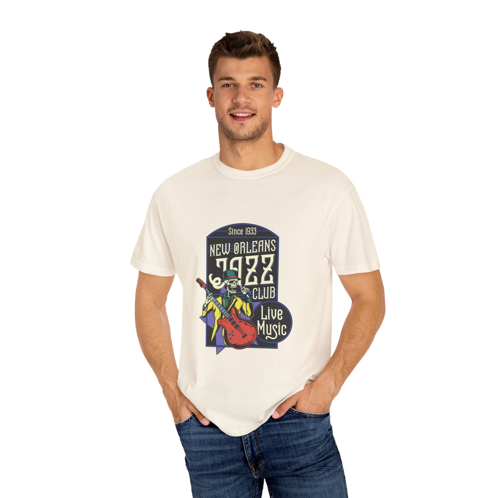 New Orleans Jazz Shirt - Jazz Club Skull Tee, NOLA Music Gift - Sinful Threads