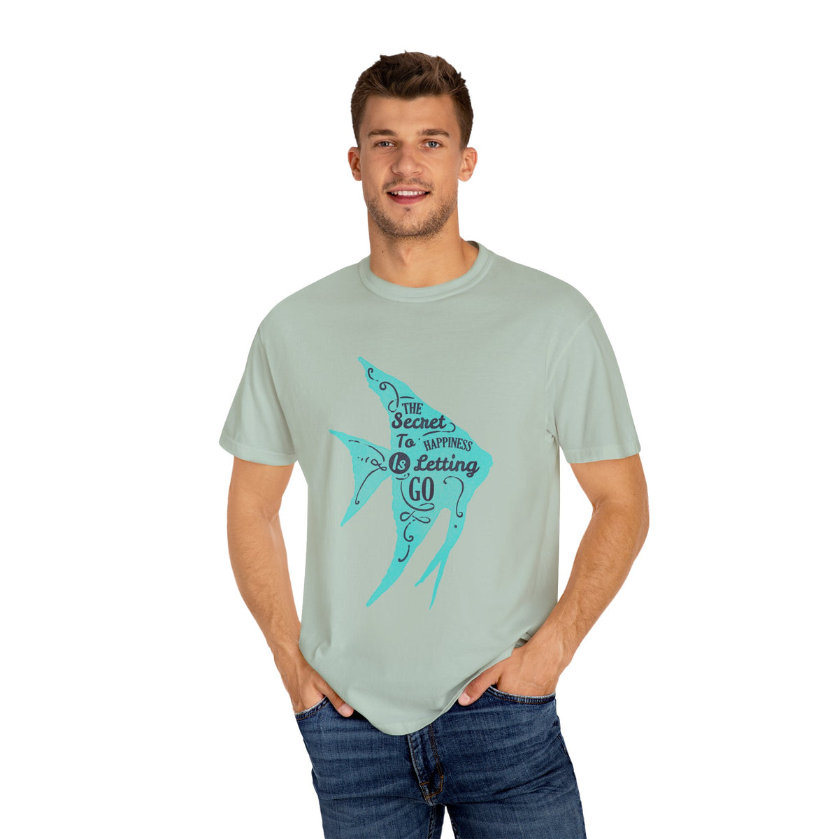 The Secret To Happiness Is Letting Go Fish Art T-Shirt - Sinful Threads