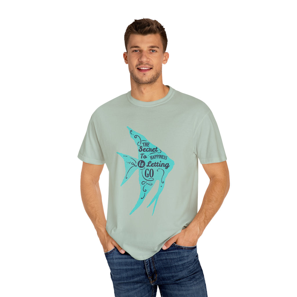 The Secret To Happiness Is Letting Go Fish Art T-Shirt - Sinful Threads
